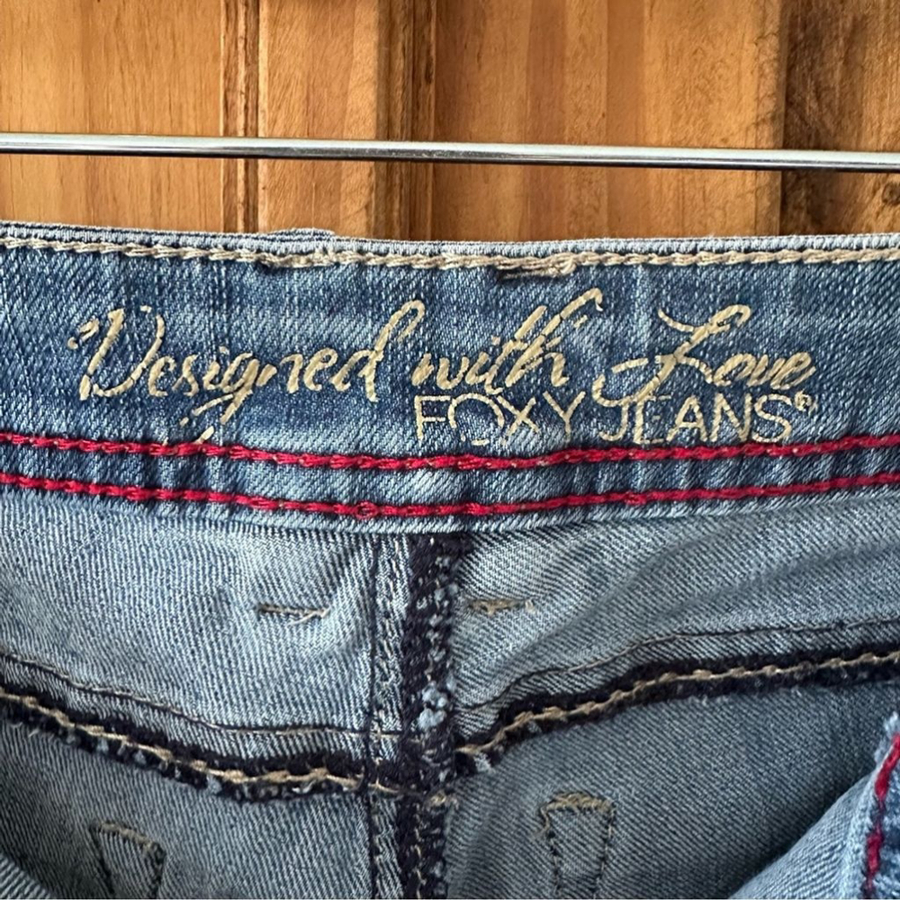 Foxy Jeans Blue Medium Wash Skinny Jeans - Size 27 - Picture 4 of 16